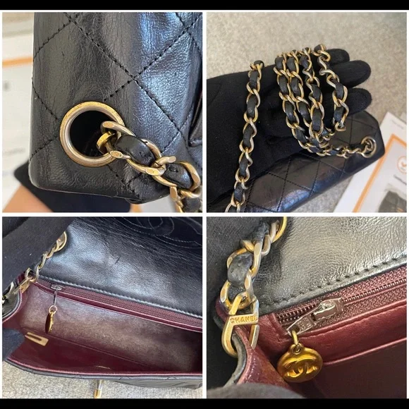 Authentic Chanel Black Quilted Lambskin Mini Vintage Classic Flap Bag - Picture 9 of 16